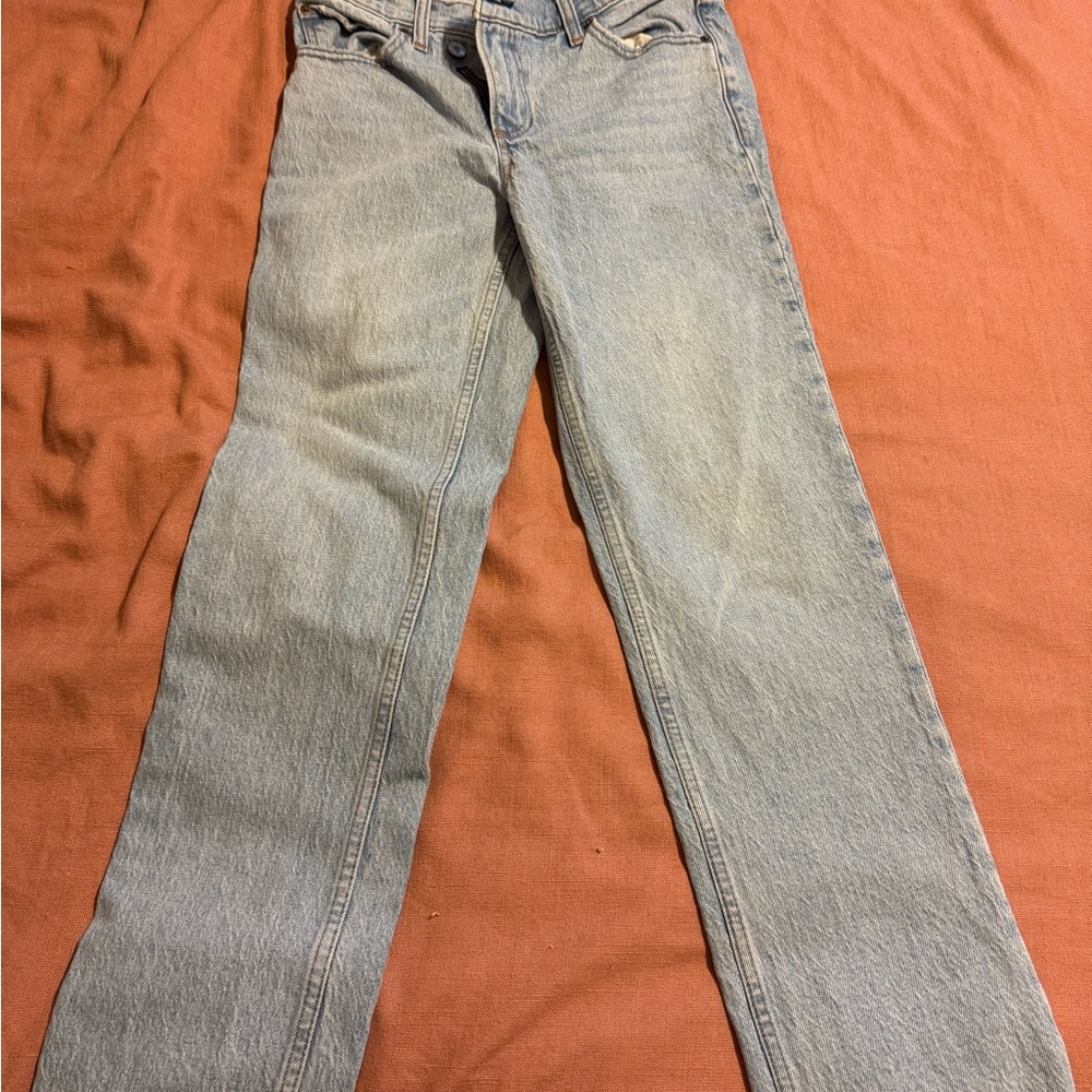 Abercrombie Women's Cross over Waist band Straight Leg Jean